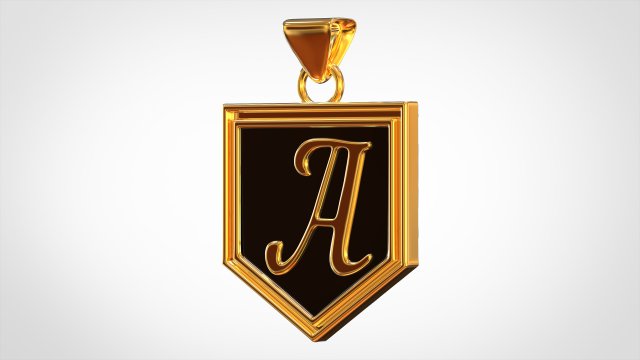 letter a pendant 3D Модель .c4d .max .obj .3ds .fbx .stl .blend 