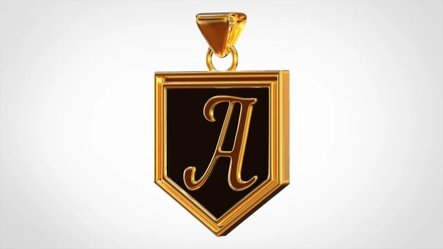 letra um pingente Modelo 3D .c4d .max .obj .3ds .fbx .stl .blend 