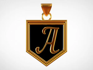 letra um pingente Modelo 3D