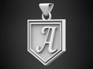 letra um pingente Modelo 3D