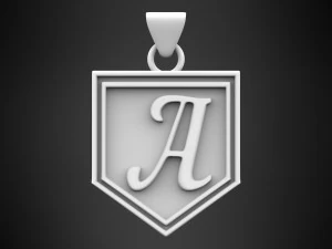 letra um pingente Modelo 3D