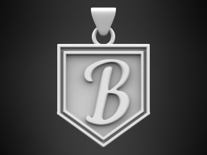letter b pendant 3D Model
