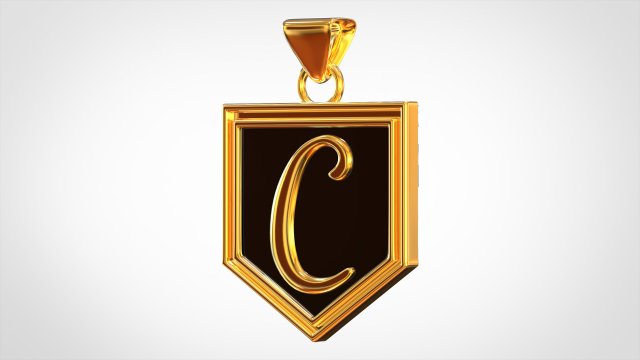 letter c pendant 3D Model .c4d .max .obj .3ds .fbx .stl .blend 
