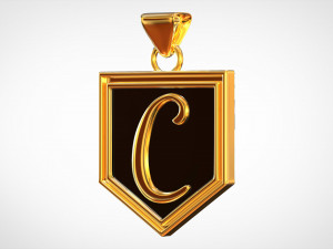 letter c pendant 3D Model