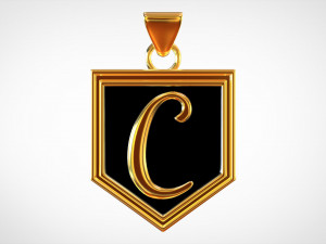 letter c pendant 3D Model