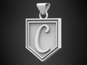 letter c pendant 3D Model