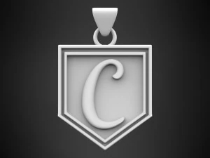 letter c pendant 3D Model