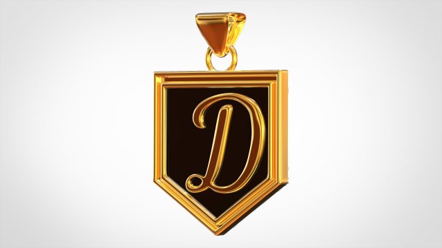 letter d pendant 3D Model .c4d .max .obj .3ds .fbx .stl .blend 