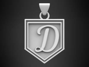 letter d pendant 3D Model