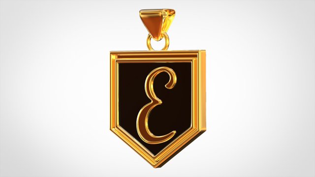 letter e pendant 3D Model .c4d .max .obj .3ds .fbx .stl .blend 