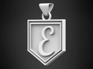 letter e pendant 3D Model