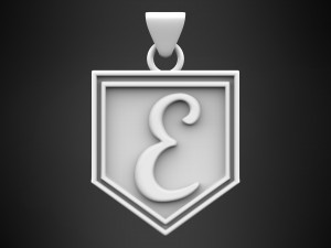 letter e pendant 3D Model