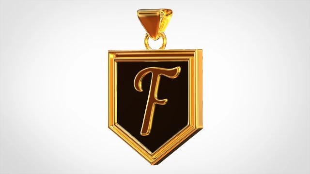 letter f pendant 3D Model .c4d .max .obj .3ds .fbx .stl .blend