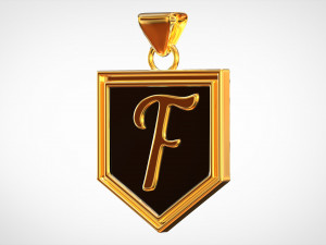 letter f pendant 3D 모델