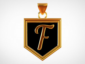 letter f pendant Modelo 3D