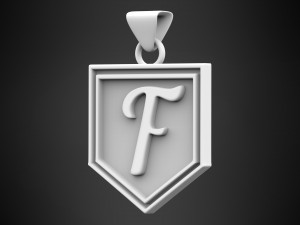 letter f pendant Modelo 3D