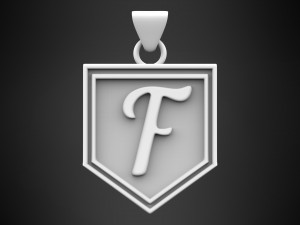 letter f pendant Modelo 3D