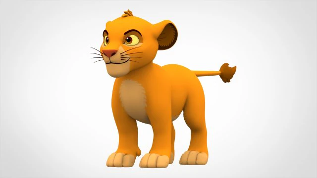 simba cub 3D Model .c4d .max .obj .3ds .fbx .stl .blend 