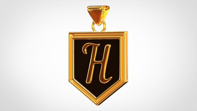 letter h pendant 3D Model .c4d .max .obj .3ds .fbx .stl .blend 