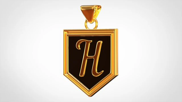 letter h pendant 3D Model .c4d .max .obj .3ds .fbx .stl .blend 