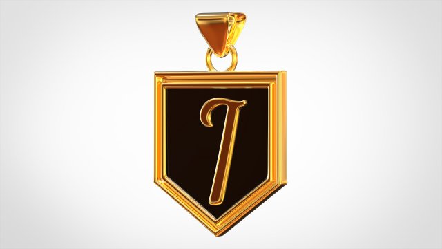letter i pendant 3D Model .c4d .max .obj .3ds .fbx .stl .blend 