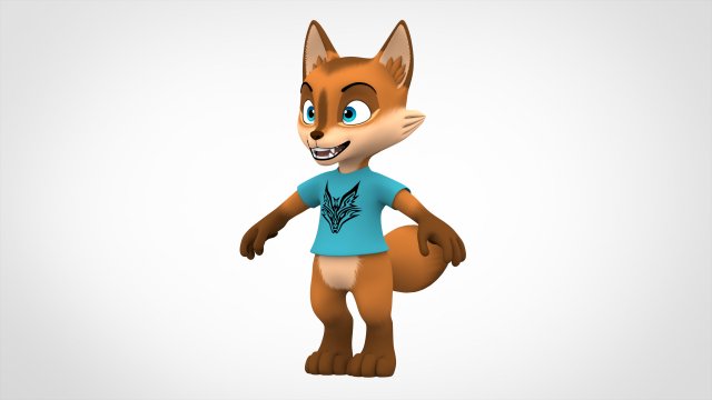 little fox 3D Модель .c4d .max .obj .3ds .fbx .stl .blend 
