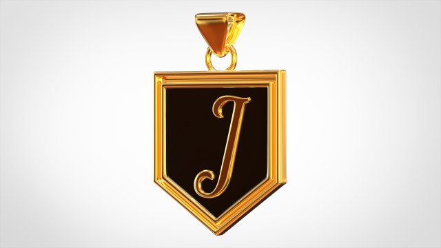 letter j pendant 3D 모델 .c4d .max .obj .3ds .fbx .stl .blend 