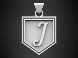 letter j pendant 3D 모델