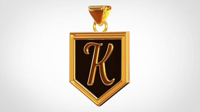 letter k pendant 3D 모델 .c4d .max .obj .3ds .fbx .stl .blend 