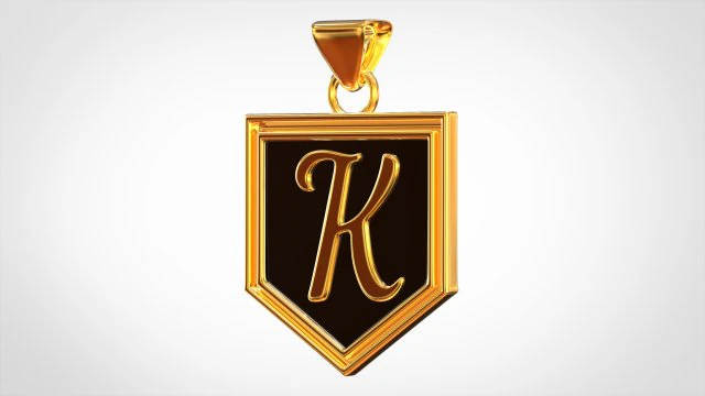 letter k pendant 3D Model .c4d .max .obj .3ds .fbx .stl .blend 