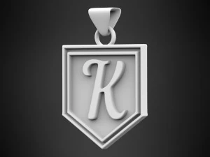 letter k pendant 3D Model