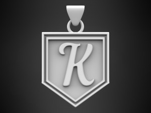 letter k pendant 3D 모델