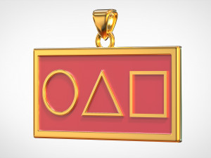 squid game invitation card pendant Model 3D