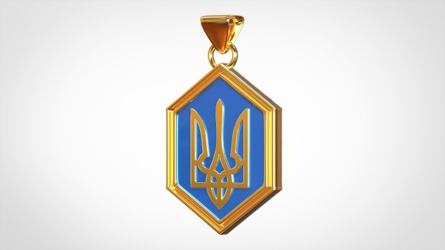 Ukrainian Coat Of Arms 3D-Modell .c4d .max .obj .3ds .fbx .stl .blend 