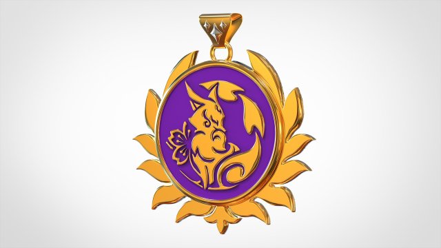 Divina Vulpes Pendant 3D मॉडल .c4d .max .obj .3ds .fbx .stl .blend 