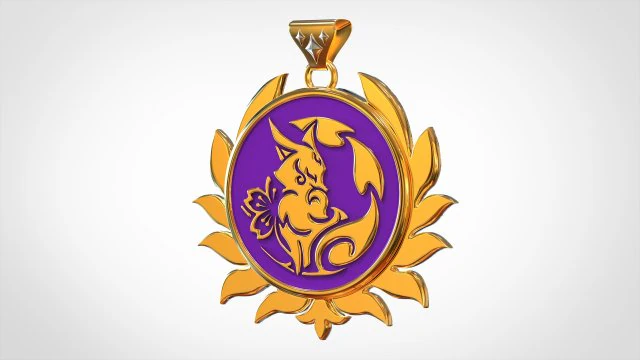 Divina Vulpes Pendant 3D Model .c4d .max .obj .3ds .fbx .stl .blend 