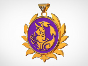 Divina Vulpes Pendant 3D Model