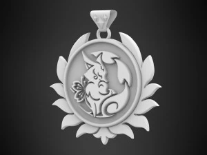 Divina Vulpes Pendant 3D Model