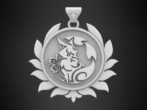 Divina Vulpes Pendant 3D Model