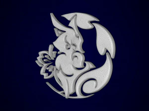 Divina Vulpes Pendant 3D Model