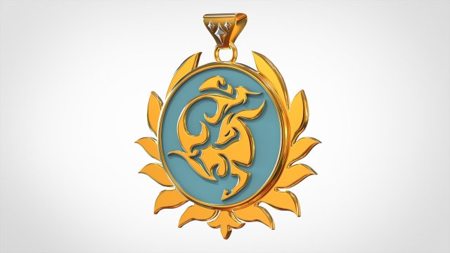 Sinae Unicornis Pendant 3D Model .c4d .max .obj .3ds .fbx .stl .blend 