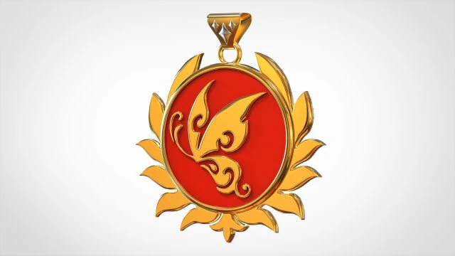 Papilio Charontis Pendant 3D Model .c4d .max .obj .3ds .fbx .stl .blend