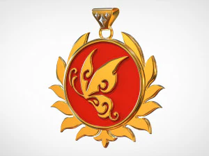 アゲハカロンティスペンダント 3Dモデル