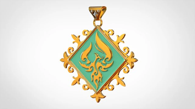 Alatus Nemeseos Pendant 3D Model .c4d .max .obj .3ds .fbx .stl .blend 