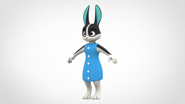 Rabbit Dotty Modello 3D .c4d .max .obj .3ds .fbx .stl .blend 