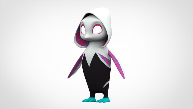 Spider-Guin 3D Model .c4d .max .obj .3ds .fbx .stl .blend 