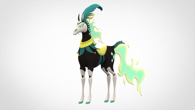 Green Circus Horse 3D Модель .c4d .max .obj .3ds .fbx .stl .blend 