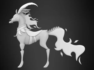 Green Circus Horse 3D Model