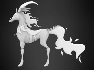 Фіолетовий цирковий кінь 3D Модель