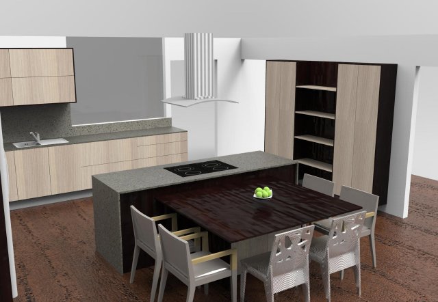 modern kitchen 3D 模型 .c4d .max .obj .3ds .fbx .stl .blend 